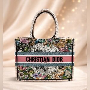 Authentic Dior Book Tote Animal Floral Embroidered Bag | Christian Dior Tote